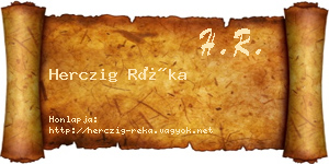 Herczig Réka névjegykártya
